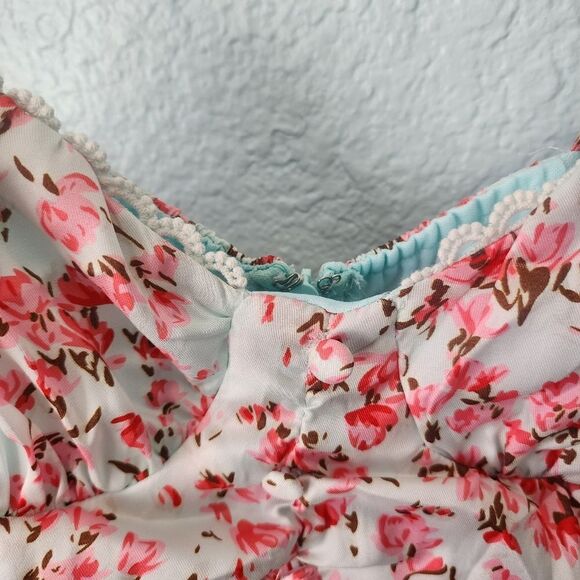 O vianca  rushed sides ties ends floral dress - Picture 6 of 16